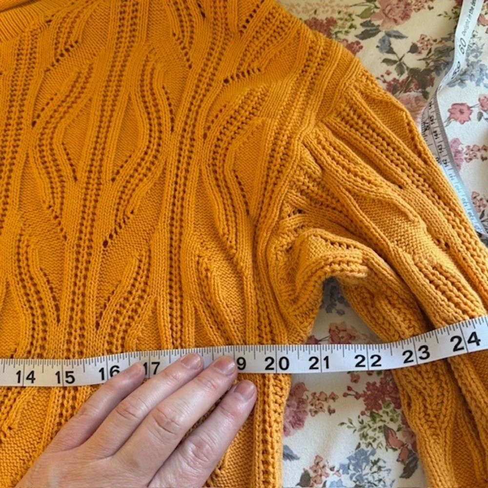VTG Womens Chunky 90s‎ Cotton Cable Knit Sweater XL Granola Thick Roll Neck - Picture 11 of 14